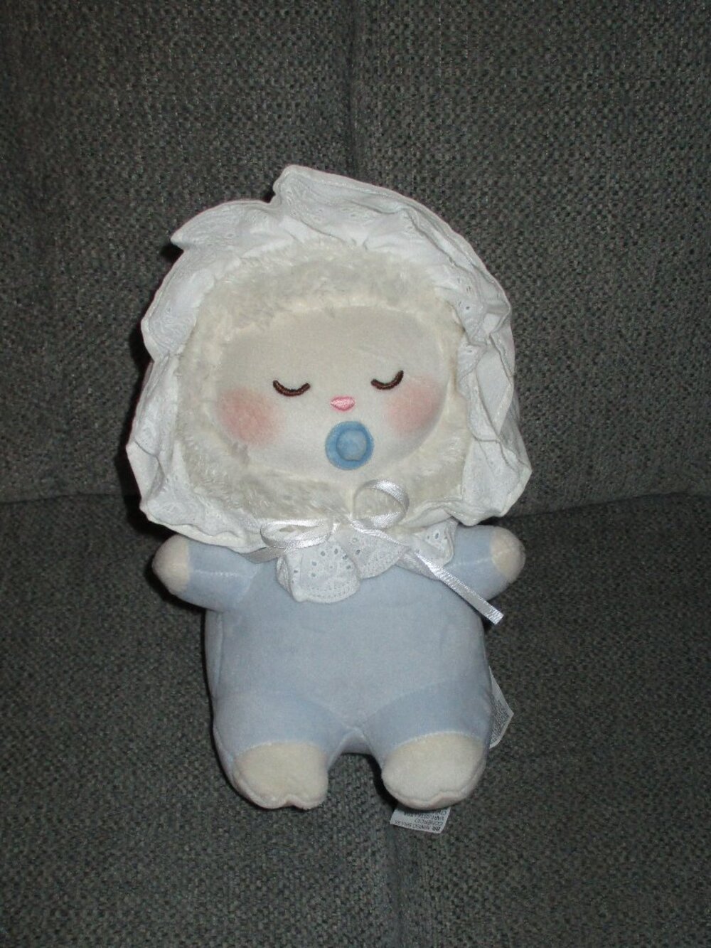 Miniso Life Baby Lamb Plush Toy Stuffed Animal With Pacifier And Bonnet